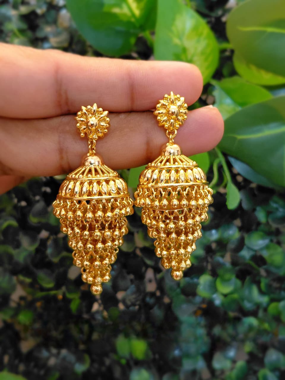 Swarnika Grape Tassel Jumkha - Gold shade