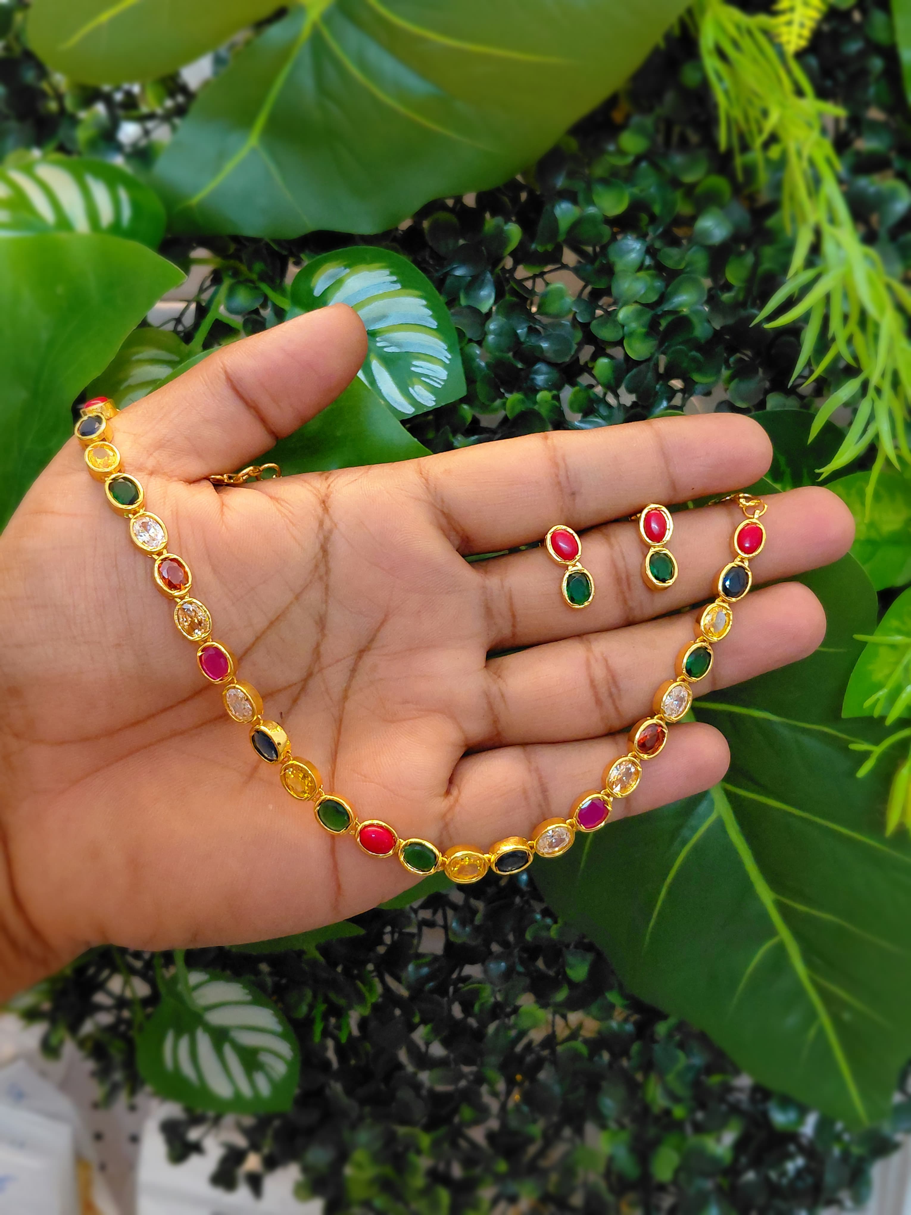 Navarathna necklace set